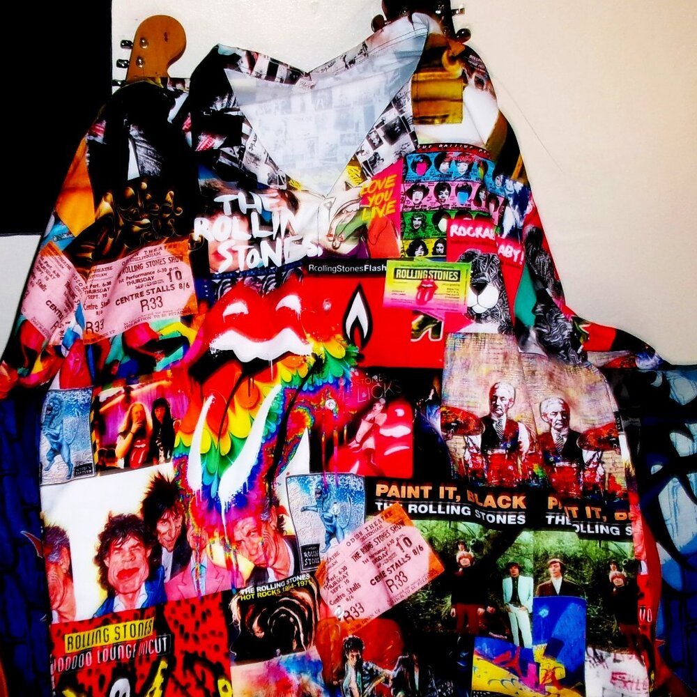 rolling stones NEW 2xl collage shirt art covers shirt - brian jones flashpoint